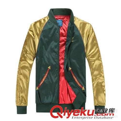 夾克外套 廠家供貨2014新款秋裝男式運動外套 批發 男裝薄款立領夾克外套原始圖片2