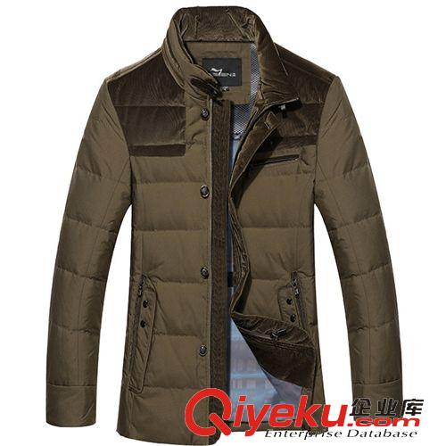 羽絨服 批發品牌男裝中年商務加厚男式羽絨服外貿冬裝gd白鴨絨外套定做