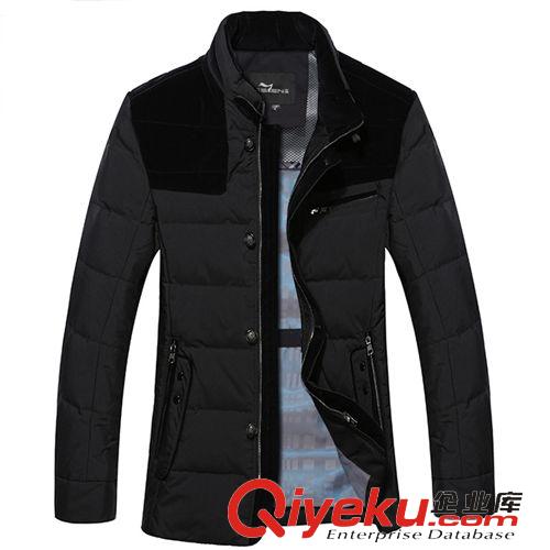 羽絨服 批發品牌男裝中年商務加厚男式羽絨服外貿冬裝gd白鴨絨外套定做原始圖片2