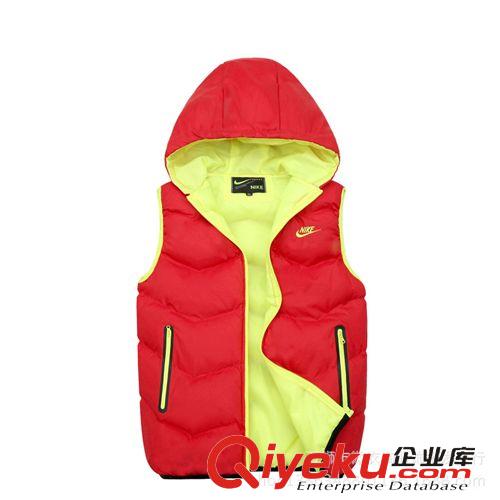 馬甲 免費代理 14秋冬新品sf運動男士品牌馬甲 加厚連帽男式棉馬甲原始圖片2