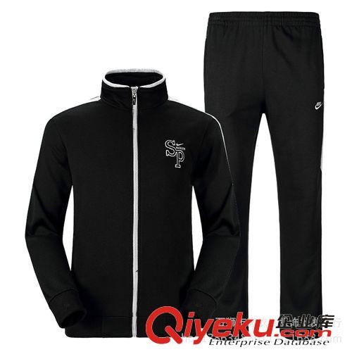 衛(wèi)衣套裝 廠家直銷2014新款品牌 運動套裝男運動服男士純棉休閑套裝長袖原始圖片2