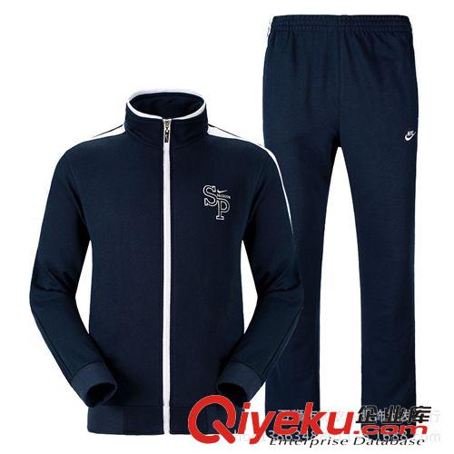 衛(wèi)衣套裝 廠家直銷2014新款品牌 運動套裝男運動服男士純棉休閑套裝長袖原始圖片3