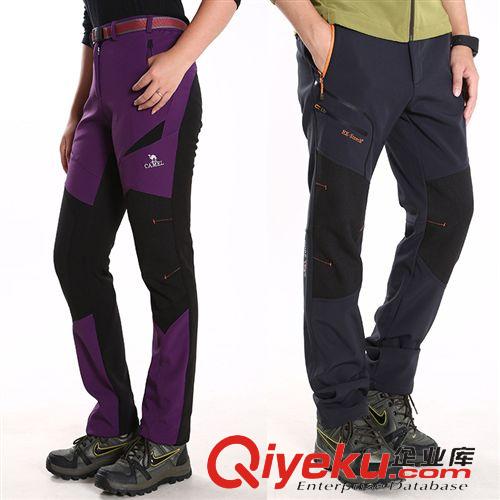 戶外長(zhǎng)褲 情侶款戶外運(yùn)動(dòng)褲軟殼沖鋒褲男式女款防風(fēng)防水加厚保暖抓絨登山褲