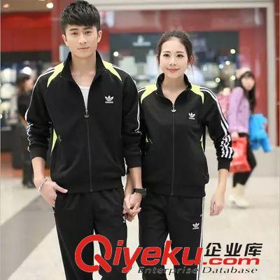 2015運動套裝（春款） 2015男士運動套裝 純棉休閑運動服女情侶運動套裝長袖大碼時尚原始圖片2
