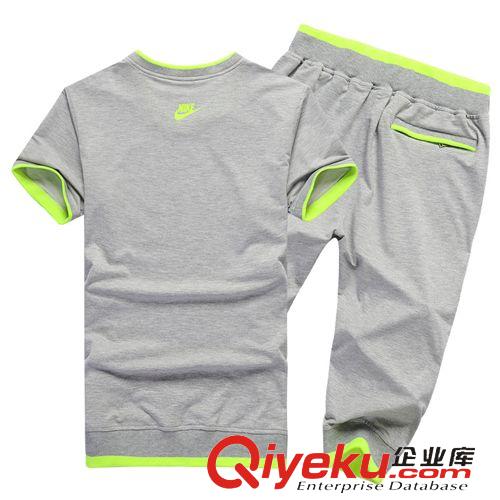 2015運動套裝（春款） 2015夏季新款男裝男士跑步運動服男款休閑套裝圓領短袖休閑運動套原始圖片2
