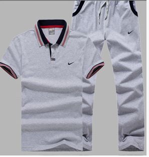 2015短套 廠家直銷品牌運動服套裝短袖短褲T恤透氣吸汗跑步服套裝一件代發(fā)