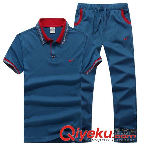 2015短套 廠家直銷品牌運(yùn)動(dòng)服套裝短袖短褲T恤透氣吸汗跑步服套裝一件代發(fā)