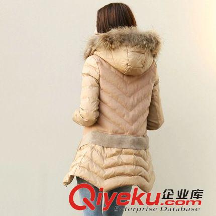 2015棉衣中長(zhǎng)款（火拼） 棉衣女2014冬裝新款女裝大毛領(lǐng)中長(zhǎng)款連帽韓版修身加厚棉服外套潮原始圖片3