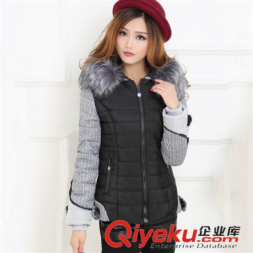 2014ˉ棉衣爆款{qg}中 2014新款女裝棉衣冬季加厚棉服短裝女羽絨棉超大毛領(lǐng)韓版修身外套原始圖片2
