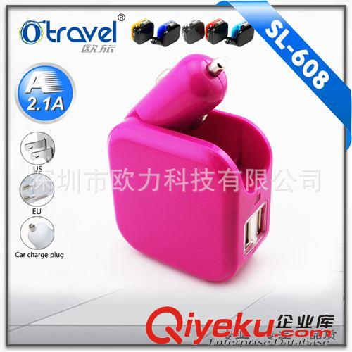 車載充電器 二合一歐美規車載充電器 2USB口3.1/2.1A車載車充 家用車用兩不誤原始圖片2