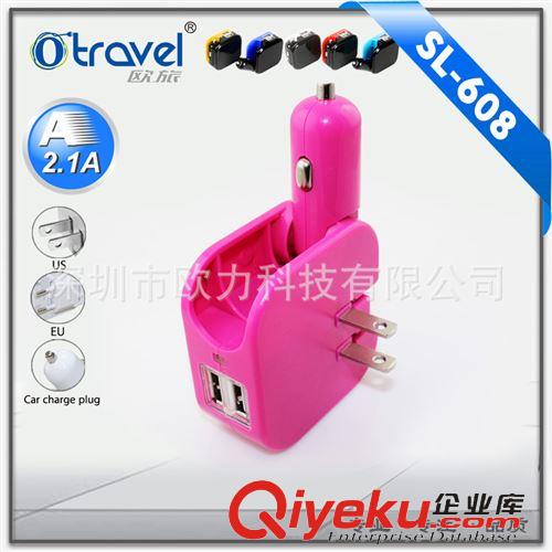 車載充電器 廠家批發新款5V2.1A雙USB車載充電器MINIgd禮品車充原始圖片2