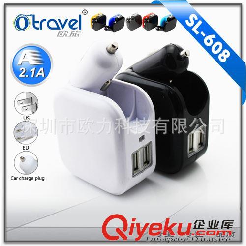 車載充電器 二合一車載車充，2USB口墻充車充原始圖片3