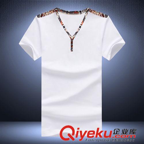 2015夏裝第二批 短袖t恤上衣服韓版印花圓領(lǐng)修身潮男裝 休閑半袖打底衫廠家直銷