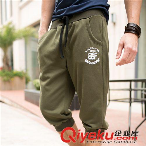 掌柜推薦 夏季新款男式七分褲男運(yùn)動(dòng)休閑衛(wèi)褲加肥加大碼哈倫褲 針織褲批發(fā)原始圖片2