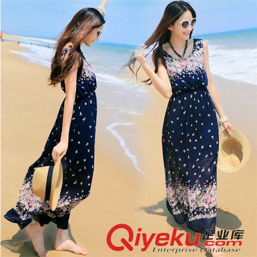 連衣裙 2015夏裝波西米亞沙灘雪紡碎花海邊渡假長(zhǎng)裙飄逸大擺連衣裙原始圖片3