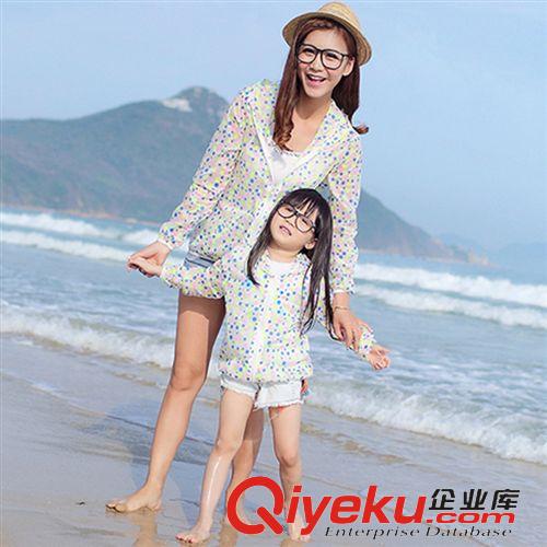防曬衣，外套 夏季新款媽媽女童親子裝外套超薄款長袖防紫外線短款印花防曬衣潮原始圖片2