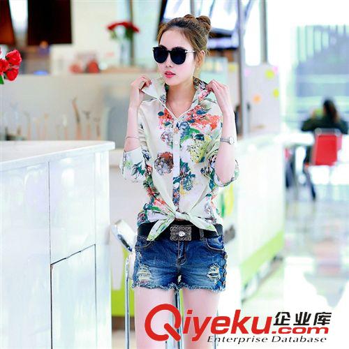 2015夏款 2015夏季新款時尚韓版女裝襯衣 女式純棉花襯衣6015原始圖片2
