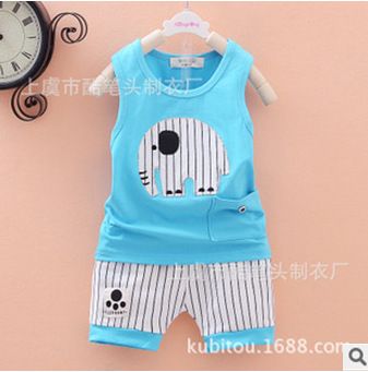 兒童套裝 寶寶夏裝男0-1-2-3歲套裝嬰幼兒夏季外出服女兒童套裝夏短袖套裝
