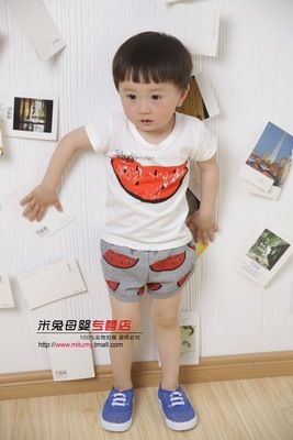 兒童套裝 寶寶夏裝新款男童女童裝嬰兒童運動衣服裝西瓜春裝背心短褲套裝