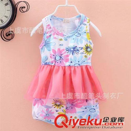 女童套裝 2015新款女童裝兒童套裝1-2-3歲寶寶夏裝小孩衣服背心短褲兩件套