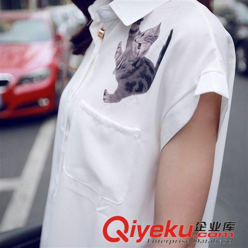 運動休閑套裝 2015套裝女夏季簡約復古時尚印花兩件套原始圖片3