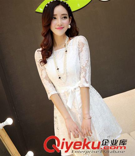 2015  4月{dy}季 2015夏季新款女韓版氣質(zhì)修身OL性感蕾絲打底連衣裙現(xiàn)貨1890原始圖片2