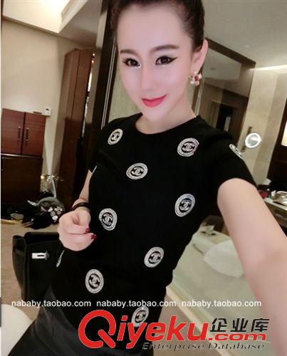 T恤 韓版莫代爾針織純棉打底衫修身顯瘦露肩短袖女士t恤上衣