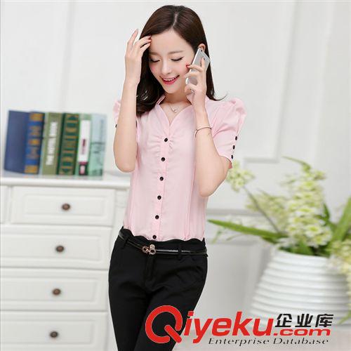 襯衫 實拍夏季新款工作服大碼襯衣職業(yè)女裝修身OL白襯衫女短袖原始圖片2