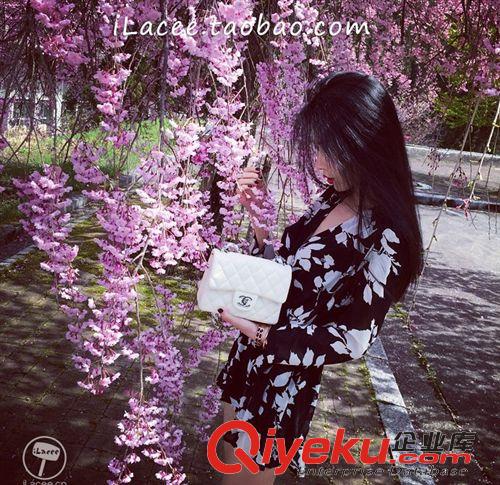 褲子 2015春夏自留推薦款！美美櫻花剪影深V領顯瘦連體褲短褲原始圖片2