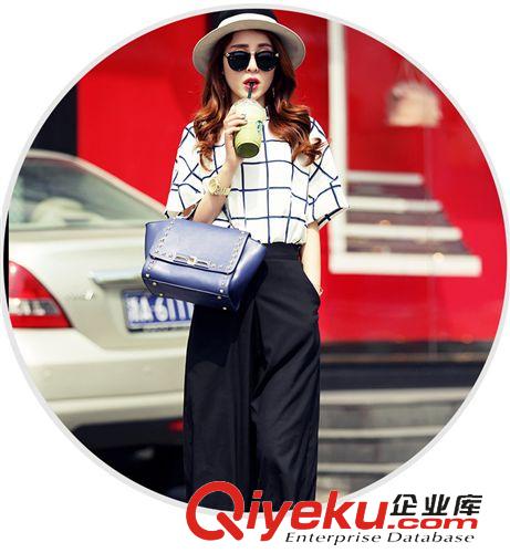 套裝 歐洲站2015春夏新款時(shí)尚女裝圓領(lǐng)短袖T恤配長(zhǎng)褲休閑兩件套