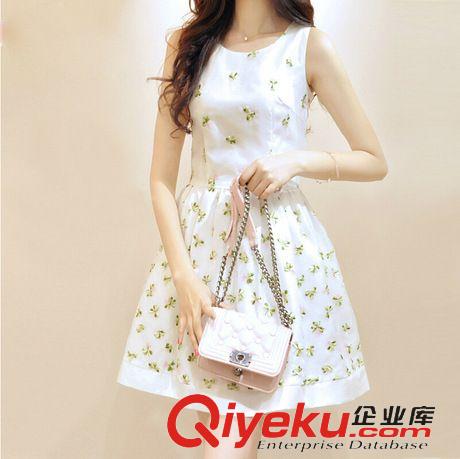 店鋪熱銷 2015夏新款甜美氣質修身刺繡歐根紗無袖連衣裙蓬蓬裙原始圖片3