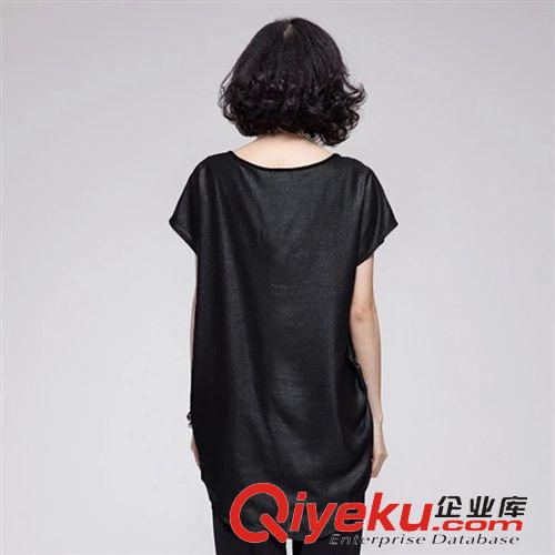 女式T恤 2015大碼女裝夏裝新款胖MM加大加肥時尚顯瘦燙鉆T恤上衣8521原始圖片3