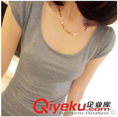 {zx1}時尚上裝 2015夏韓版氣質(zhì)修身中長款上衣短袖T恤 女