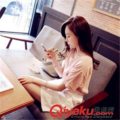 個性兩件套 新款韓范女裝顯瘦短袖棉麻時尚休閑套裝女夏短裙兩件套女原始圖片3