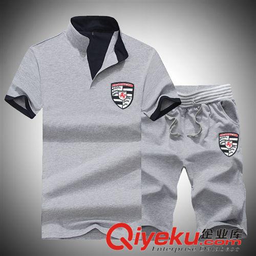 15年爆款專區(qū) 夏季新款潮男修身男裝休閑青少年運(yùn)動套裝韓版時尚V領(lǐng)男士短袖T恤