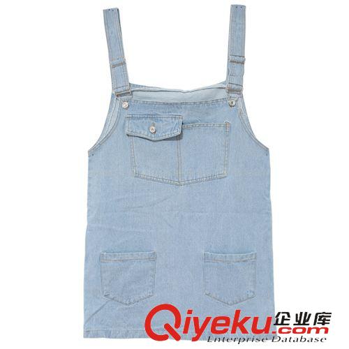 連衣裙 2015夏季新款女式無袖連衣裙時尚百搭牛仔背帶裙 短裙 女原始圖片3