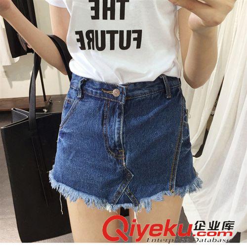 連衣裙 2015夏季新款女裝韓版水洗流蘇半身裙牛仔褲裙女 現貨批發原始圖片2