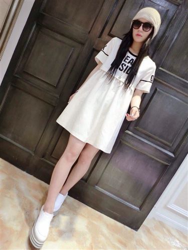 孕婦裝防輻射系列 夏季孕婦媽媽裝上衣短袖修身a字裙條紋拼接雪紡孕婦連衣裙