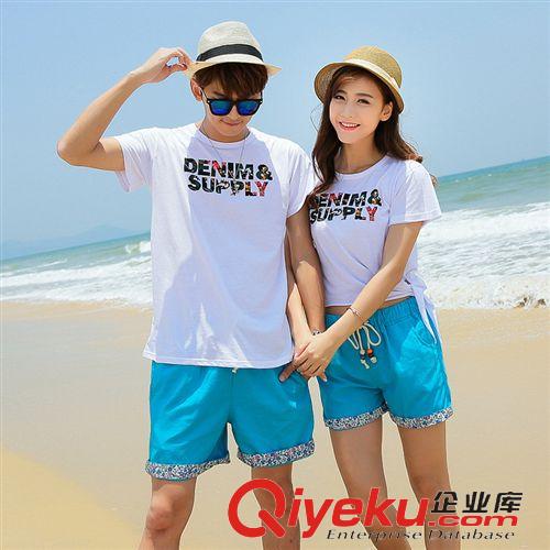 沙灘套裝類 實拍沙灘情侶夏裝度假旅游情侶套裝海邊情侶衫沙灘褲原始圖片3