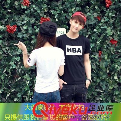 T恤類 2015新款夏裝情侶裝短袖t恤休閑印花班服圓領(lǐng)打底衫