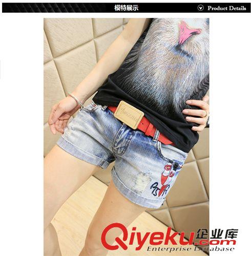 牛仔短褲 新款韓版春夏女裝潮款水洗磨白顯瘦牛仔褲女短褲原始圖片2