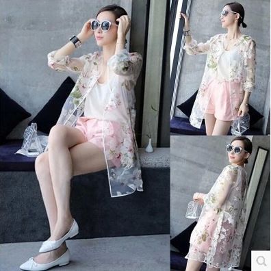 防曬服 1010#防曬衣長袖防紫外線女開衫中長款防曬服透明薄款外套女裝