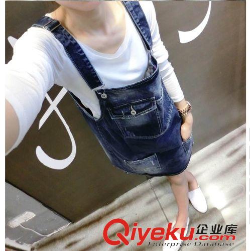 時尚牛仔 系列 2015夏季新款韓版女寬松緊系繩闊腿修身顯瘦牛仔短褲 潮