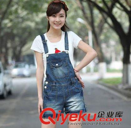 時(shí)尚牛仔 系列 2015夏季新款可愛背帶短褲學(xué)院風(fēng)牛仔褲原始圖片3