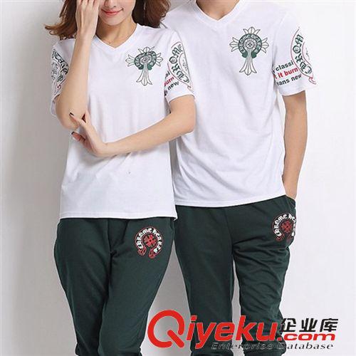 情侶裝 情侶休閑運(yùn)動(dòng)服套裝夏季青少年短袖813#原始圖片3