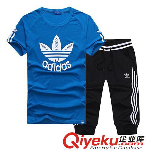 運(yùn)動(dòng)、休閑套裝 2015夏新款男裝批發(fā)代理 男士短袖運(yùn)動(dòng)套裝休閑T恤男式短褲7分褲原始圖片2