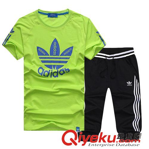 運(yùn)動(dòng)、休閑套裝 2015夏新款男裝批發(fā)代理 男士短袖運(yùn)動(dòng)套裝休閑T恤男式短褲7分褲原始圖片3