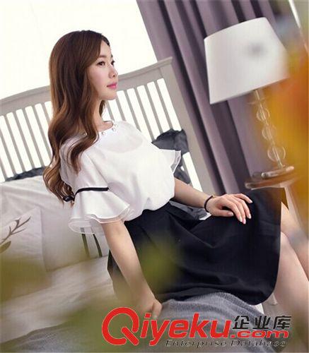 連衣裙套裝 2015年夏季新款雪紡連衣裙兩件套名媛小香風(fēng)荷葉邊時(shí)尚套裝裙女裝原始圖片2
