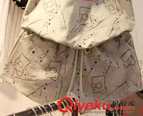 套裝 韓國代購東大門辛普森印花套頭t恤+短褲兩件套休閑運動套裝原始圖片3