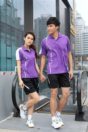 學校-校服-班服 15加盟新款羽毛球服裝 短袖女運動套裝 情侶羽毛球衣運動服定制款原始圖片2